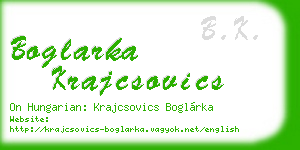 boglarka krajcsovics business card